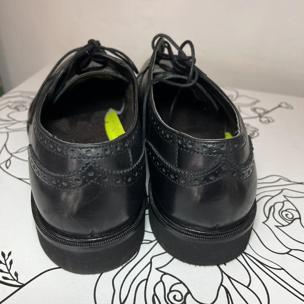 Florsheim Men's Cleveland Black Leather Oxford Shoes Size 11.5 Cap Toe